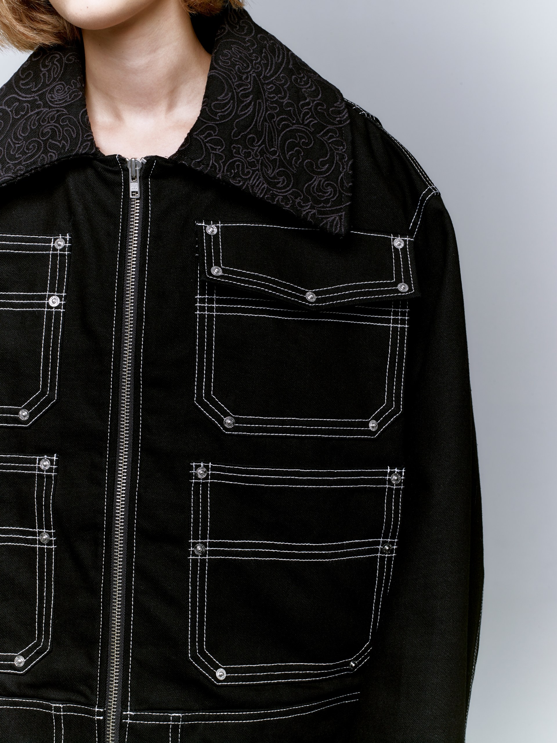 EMBROIDERED COLLAR JACKET — Founding Edition. View 4