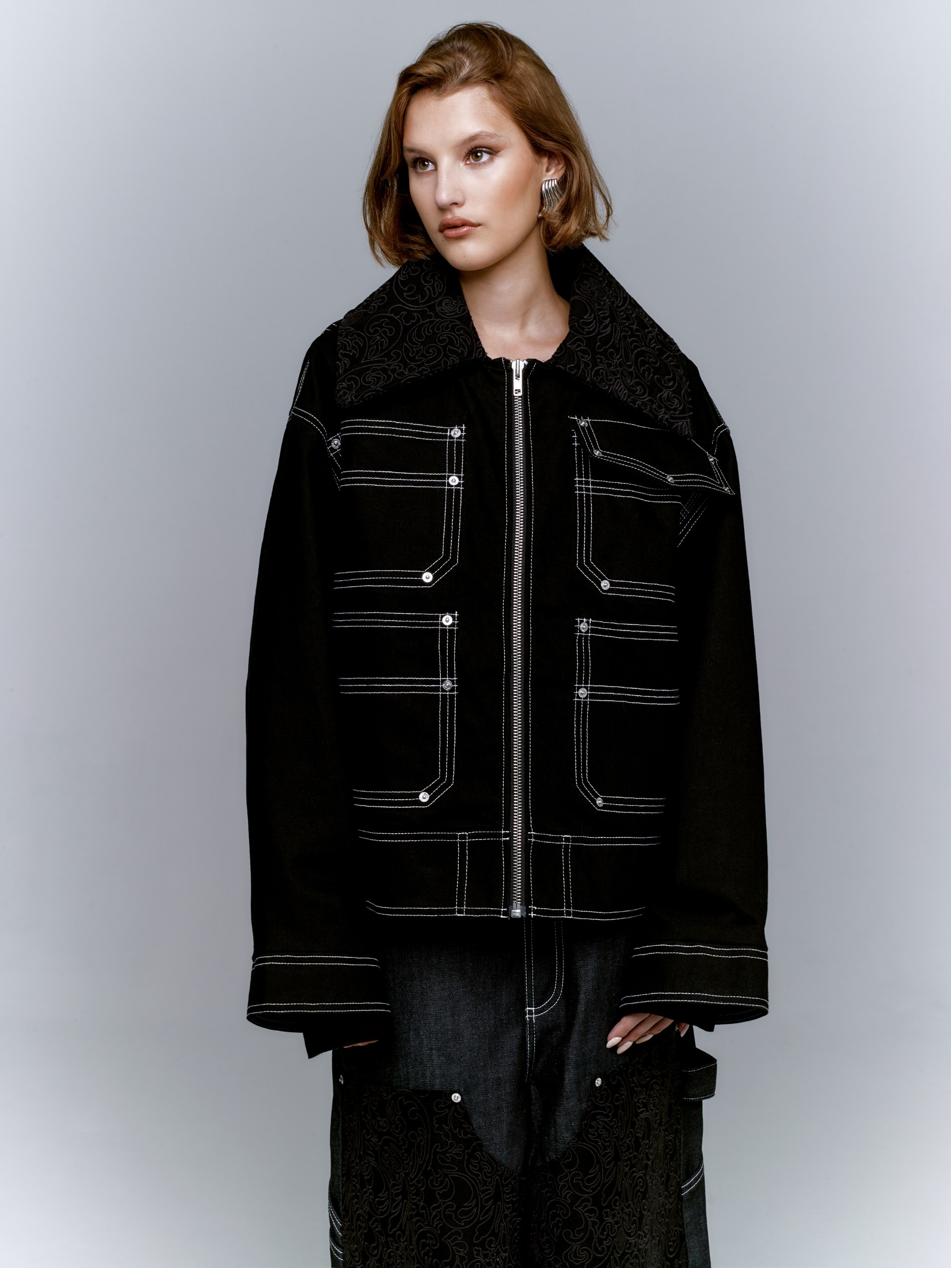 EMBROIDERED COLLAR JACKET — Founding Edition. View 3