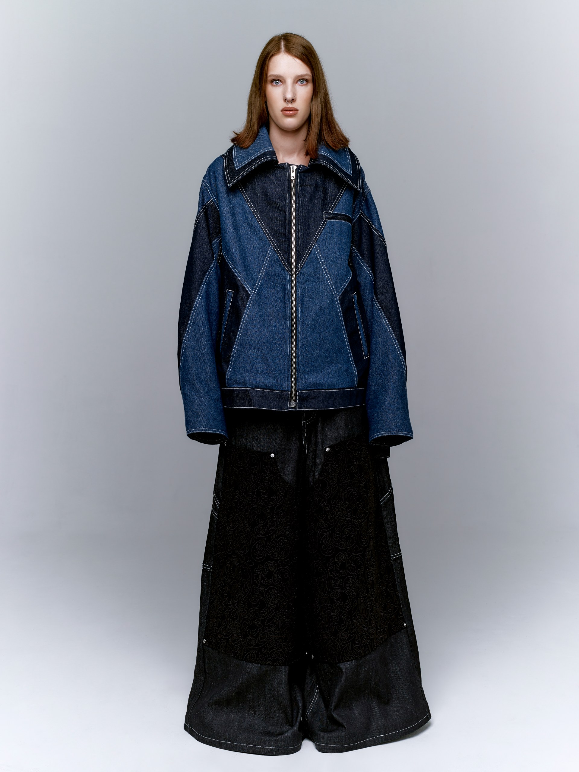 TWO-TONED V JACKET — The Aligned. View 2